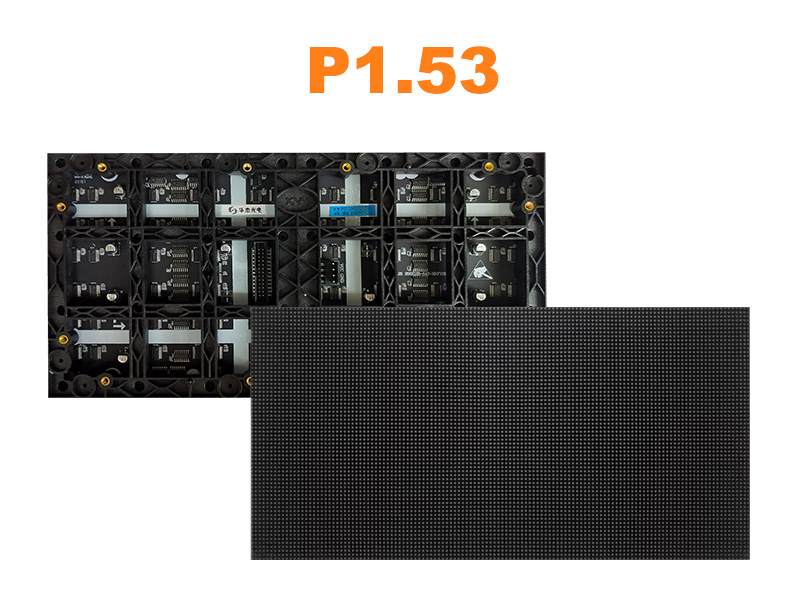 Водонепроницаемый светодиодный дисплей P1.53 GOB для внутреннего использования, полноцветный, 320x160 мм, шаг пикселя 1/52, 1,53 мм.