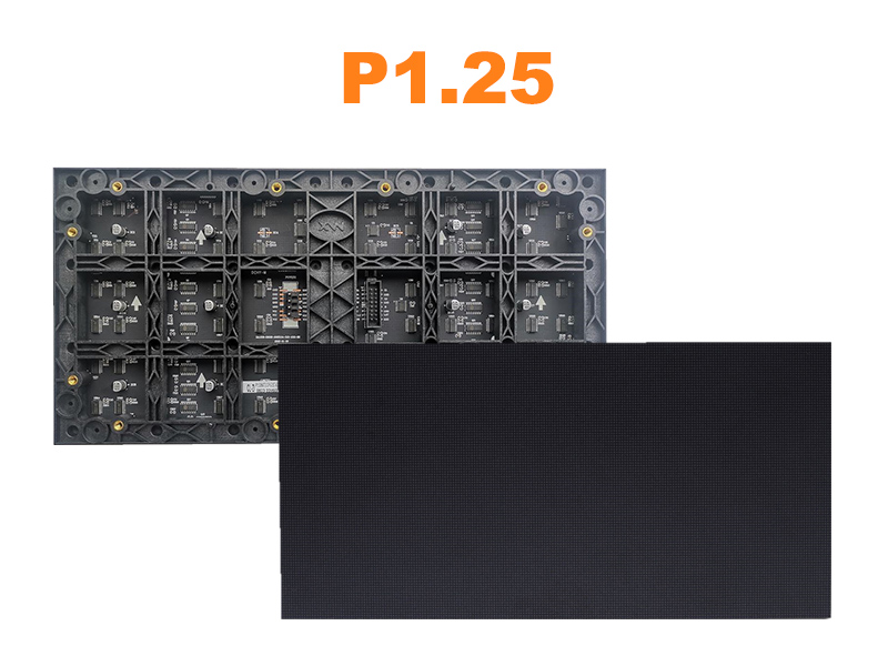 Водонепроницаемый светодиодный дисплей P1.25 GOB для внутреннего использования, полноцветный, 320x160 мм, шаг пикселя 1/64, 1,25 мм.