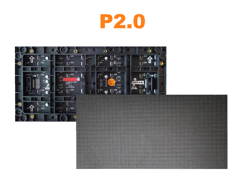 Водонепроницаемый светодиодный дисплей P2.0 GOB для внутреннего использования, полноцветный, 320x160 мм, шаг пикселя 1/40, 2,0 мм.